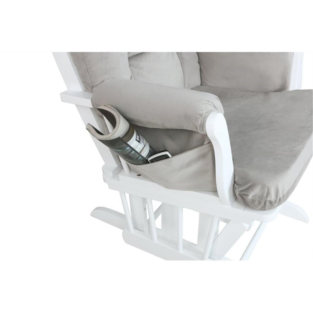 AFG Baby Furniture Kids Modern Comfort Solid Wood Glider Rocking Chair with Ottoman, White