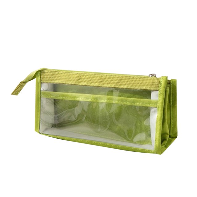 Bolsa de papelería minimalista para estudiantes Ozmmyan con estuche transparente de gran capacidad, color verde. ¡Prepárate para la escuela!