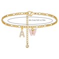 thumbnail image 2 of Personalized Initial Anklet Gold Plated Letter Charm with Butterfly Design for Women Girls, 2 of 4
