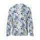 thumbnail image 1 of Fotbe Blue Paisley Chaqueta con Protección Solar UPF 50+ para Hombre y Mujer, Camisa con Capucha y Bolsillos-Large, 1 of 7