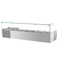 thumbnail image 2 of VEVOR 60-Inch Refrigerated Condiment Prep Station, 16.8Qt Capacity with 4 1/3 & 4 1/6 Pans, 146W Salad Bar featuring 304 Stainless Steel Body, Tempered Glass Shield, Digital Temperature Display, 2 of 12