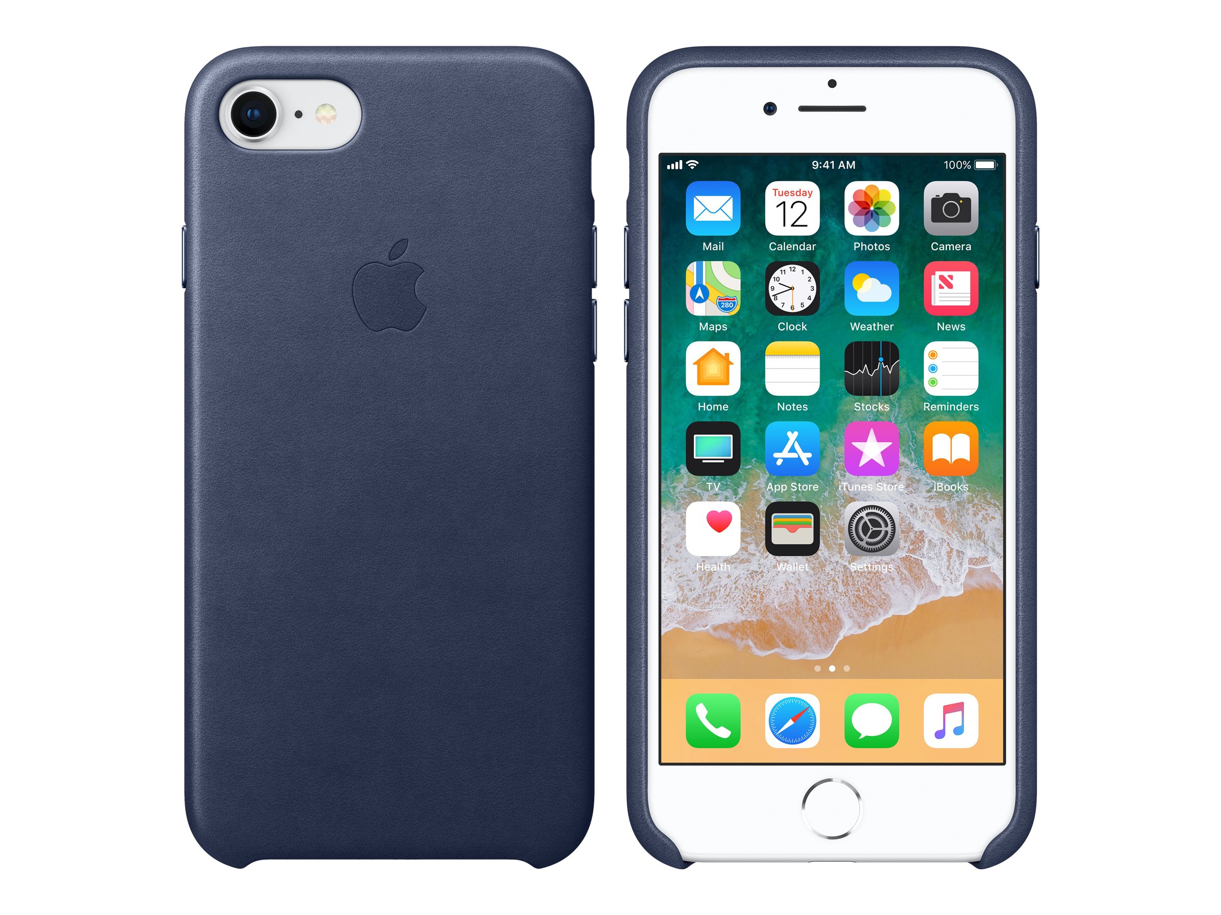 Refurbished Apple MQH82ZM/A Leather Case for iPhone 8 & iPhone 7 - Midnight Blue - image 4 of 5