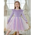 thumbnail image 5 of Arshiner Girls Velvet Dress Toddler Tutu Tulle Ruffle Birthday Party Fairy Dresses, 5 of 9