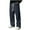 Navy, variant on Mens Patchwork Sweatpants Ribbed Knit High Waist Straight Leg Pants Breathable Gym Trousers with Pockets