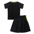 thumbnail image 2 of Alvivi Kids Boys Sport Football Training Outfits Short Sleeve Shirt Top with Short Set Black 12, 2 of 7