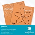 thumbnail image 4 of Cloth Eco-Friendly and Reusable Swedish Dishcloth, for Kitchen and Household Use, Environmentally-Friendly, Dishwasher Safe, Plastic-Free Packaging, Assorted Colors w/ Flower Design, 8-Pack, 4 of 7