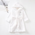 thumbnail image 4 of NOLDARES Girls Boys Fleece Hooded Robes Kids Warm Bath Robe for Girls Soft Fuzzy Bathrobe,White,7-8 Y, 4 of 7