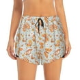 thumbnail image 2 of Xecao's Retro Floral Butterfly for a double-layer running short for women, perfect for gym, tennis, and more, featuring a convenient pocket., 2 of 9