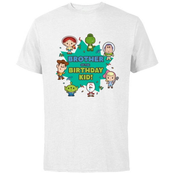 Disney and Pixar’s Toy Story Cute Brother of Birthday Kid - Short Sleeve Cotton T-Shirt for Adults - Customized-White