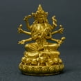 thumbnail image 6 of Handcrafted Marici Buddha Statue Golden Brass 2.56in Victory & Protection Perfect Gift for Home Altar Decor, 6 of 8