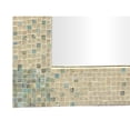 thumbnail image 6 of DecMode 24" x 36" Cream Handmade Mosaic Wall Mirror with Blue Corners, 6 of 15
