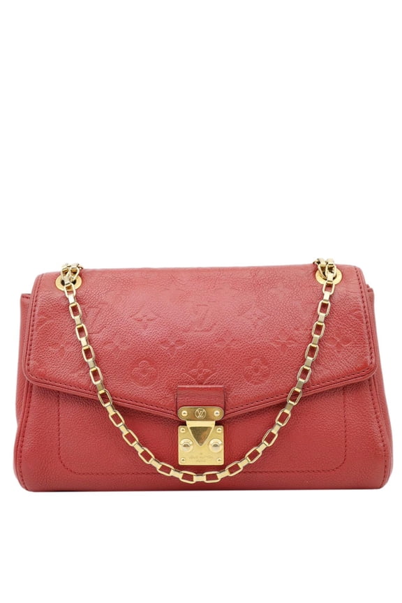 Pre-Owned Louis Vuitton Saint Germain PM Monogram Empreinte Leather Shoulder Bag Red