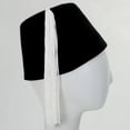thumbnail image 4 of Black Wool Fez with White Tassel - S  - Black, 4 of 4