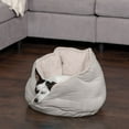 thumbnail image 2 of FurHaven Pet Products | Minky Faux Fur & Velvet Hug Bed for Dogs & Cats - Silver Gray, Small, 2 of 12