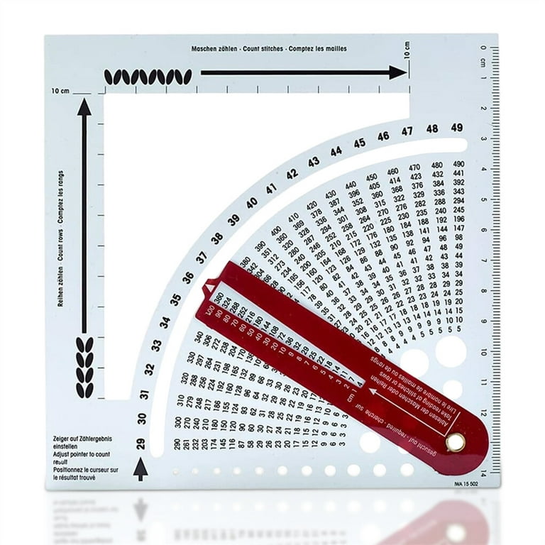 1 x Plastic Knitting Needle Size Gauge Ruler Weaving Tools- Inches