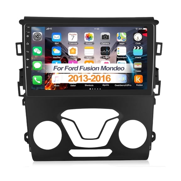LICHENGTAI Car Stereo for Ford Fusion Mondeo 2013-2016 9" Touchscreen Radio with Wireless CarPlay & Android Auto 2 64G GPS Navigation WiFi Bluetooth Backup Camera