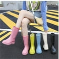 thumbnail image 5 of Women's Mid Calf Rain Boots Waterproof Garden Shoes Anti-Slipping Rainboots for Ladies with Comfort Insole Short Wellies Rubber Rain Shoes Outdoor Work Boots, 5 of 8