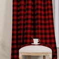 thumbnail image 2 of Buffalo Check Plaid Curtains for Living Room, Farmhouse Gingham Style Cotton Texture Rod Pocket Bedroom Semi Curtain Drapes, Black Red, 52 x 84 Inch(2 Panels), 2 of 3