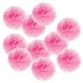 thumbnail image 1 of Uxcell 6" Pompones de papel duraderos para decoración de fiestas de boda en color rosa, paquete de 10, 1 of 6
