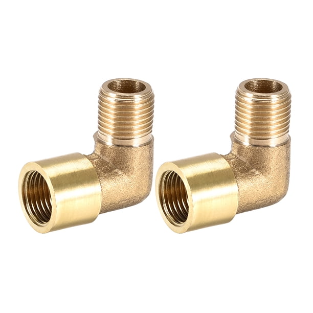 Conector de manguera de latón en ángulo de 90 grados G1/8 macho x G1/8 hembra 2 piezas