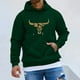 thumbnail image 1 of MHFRRA Sudadera con Capucha y Cordón con Estampado de Cabeza de Toro para Hombre, Estilo Informal, Cómoda, para Uso Diario Verde oscuro, 1 of 4