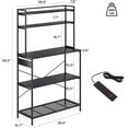 thumbnail image 2 of Farini 39" Kitchen Bakers Rack with Electrical Outlets, 5-Tier Microwave Stand & Coffee Bar Station with Storage for Kitchen Island, Black, 2 of 8