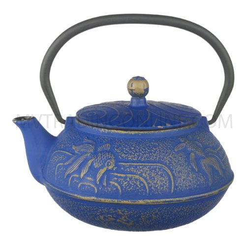 New Star International T7043 Cast Iron Teapot, 25Ounce, Goldfish with