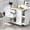 White / MDF, variant on FunMay Kitchen Island with Storage, Tilt Trash Can Cabinet, Drop Leaf, Black MDF