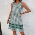 thumbnail image 4 of BRGZLK Womens Midi Dresses Summer 2026 Casual Trendy Boho Print Sleeveless A Line Sundresses Crewneck Dress for Going Out Army Green S, 4 of 5