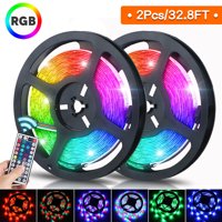 EEEkit 16.4ft SMD 3528 LED Strip Lights, IP65 Color Changing LED Strip Lights with 44 Key Remote Controller, Lighting Strip Lights for Home Decor