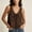 Brown, variant on Women Summer Boho Lace Tie Front Tank Beach Vacation Top Button Down Sleeveless Cardigan Crop Y2k Tops Clothes