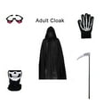 thumbnail image 2 of Sunloudy Costume de Cape d'Halloween pour Enfants et Adultes, Robe d'Horreur Death Grim Reaper avec Lunettes Rouges Brillantes, Fée, Visage, Gants, 2 of 8