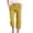 Yellow, variant on Women's Linen Blend Cropped Pants 7/8 Length Loose Fit Casual Trousers With Pockets For Spring Summer Comfort