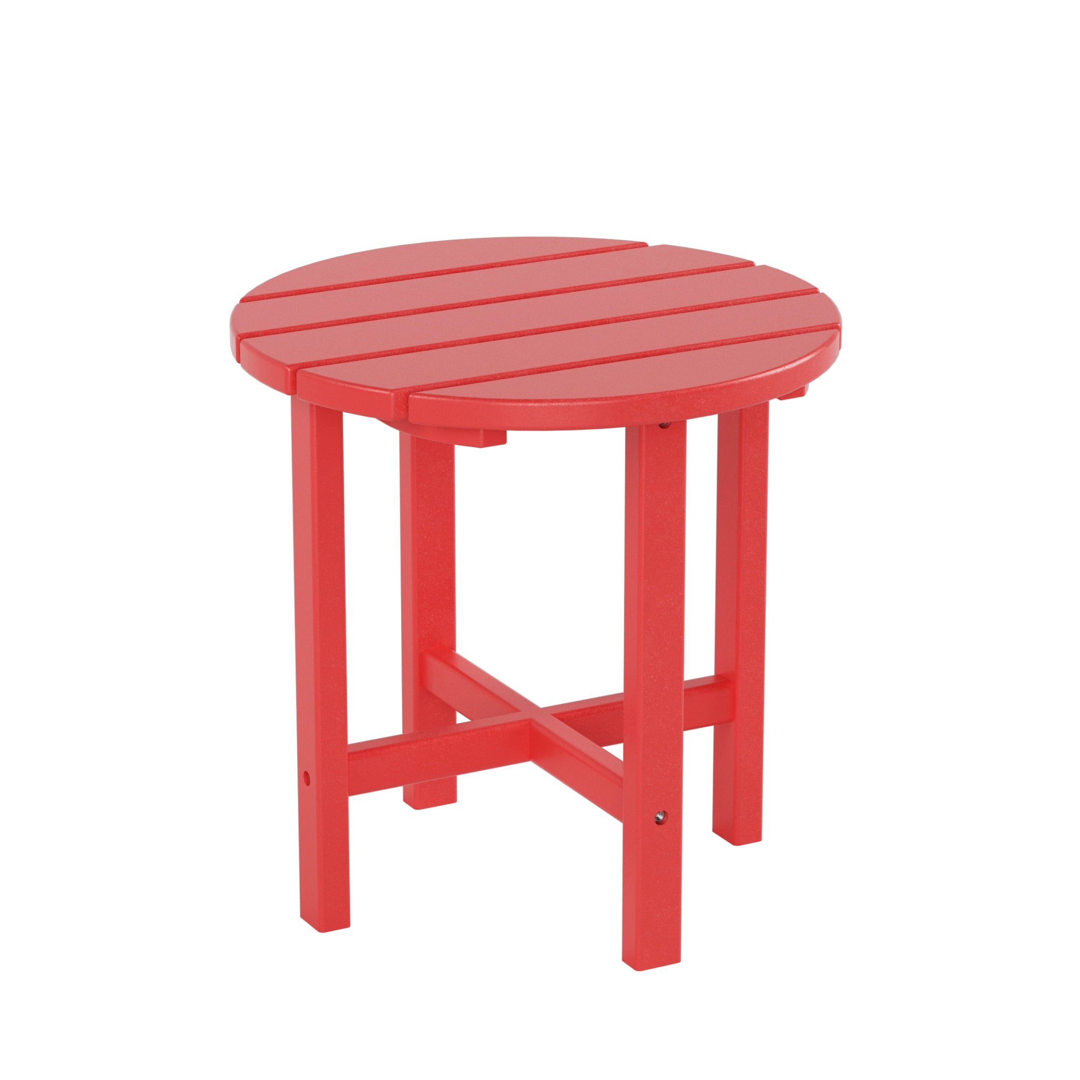 GARDEN 2-Piece Set Classic Plastic Porch Rocking Chair with Round Side Table Included, Red