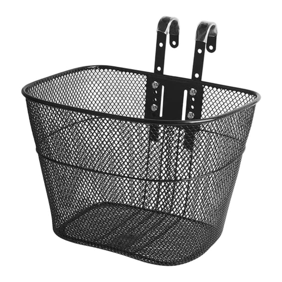 TTETTZ Detachable Front Bike Basket Metal Wire Basket Adjustable Fitting with Hooks for