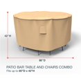 Sedona Large Tan Outdoor Patio Bar Table and Chairs Cover