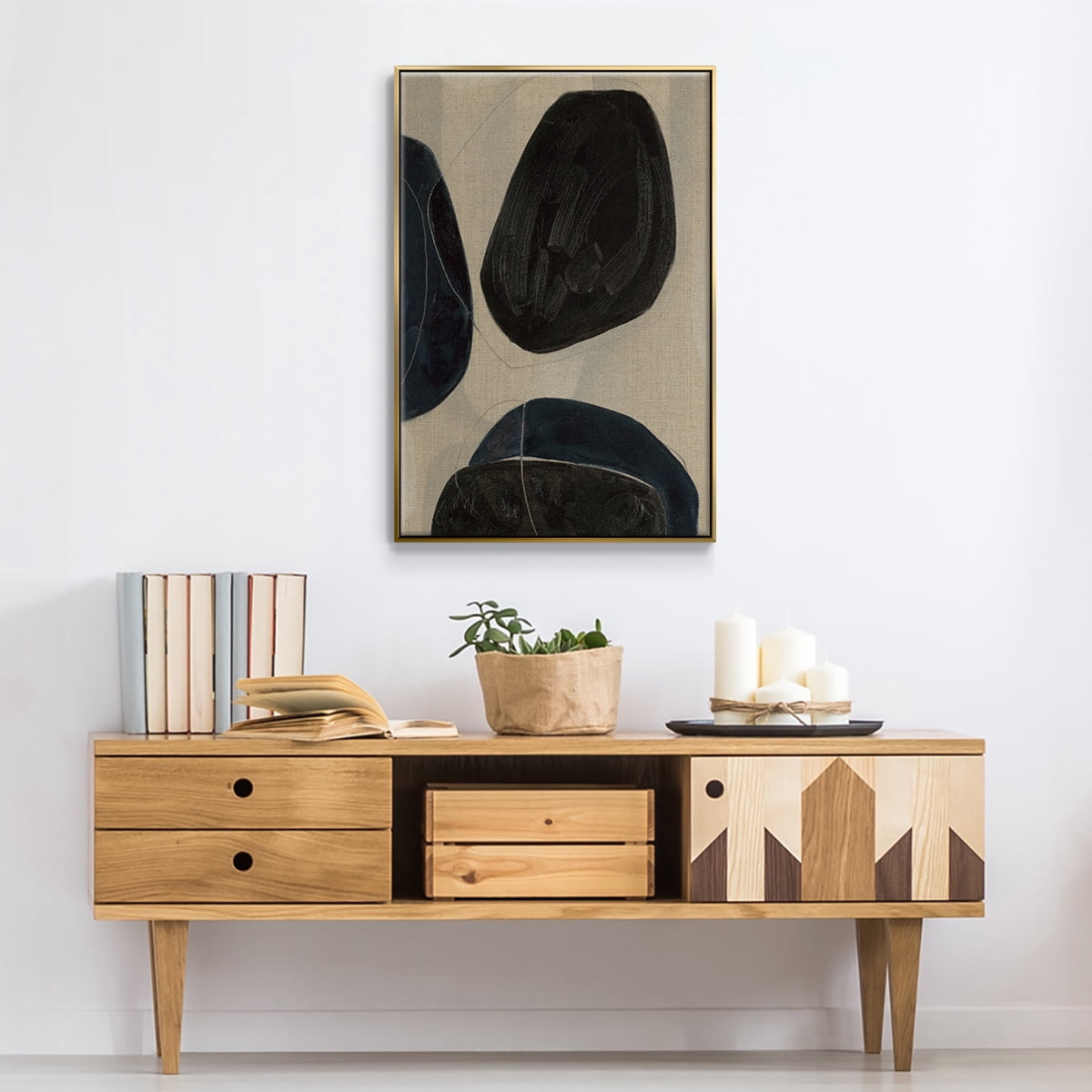 Gravity II Framed Premium Gallery Wrapped Canvas - Ready to Hang - 17 x 25 - Gold Floating Frame