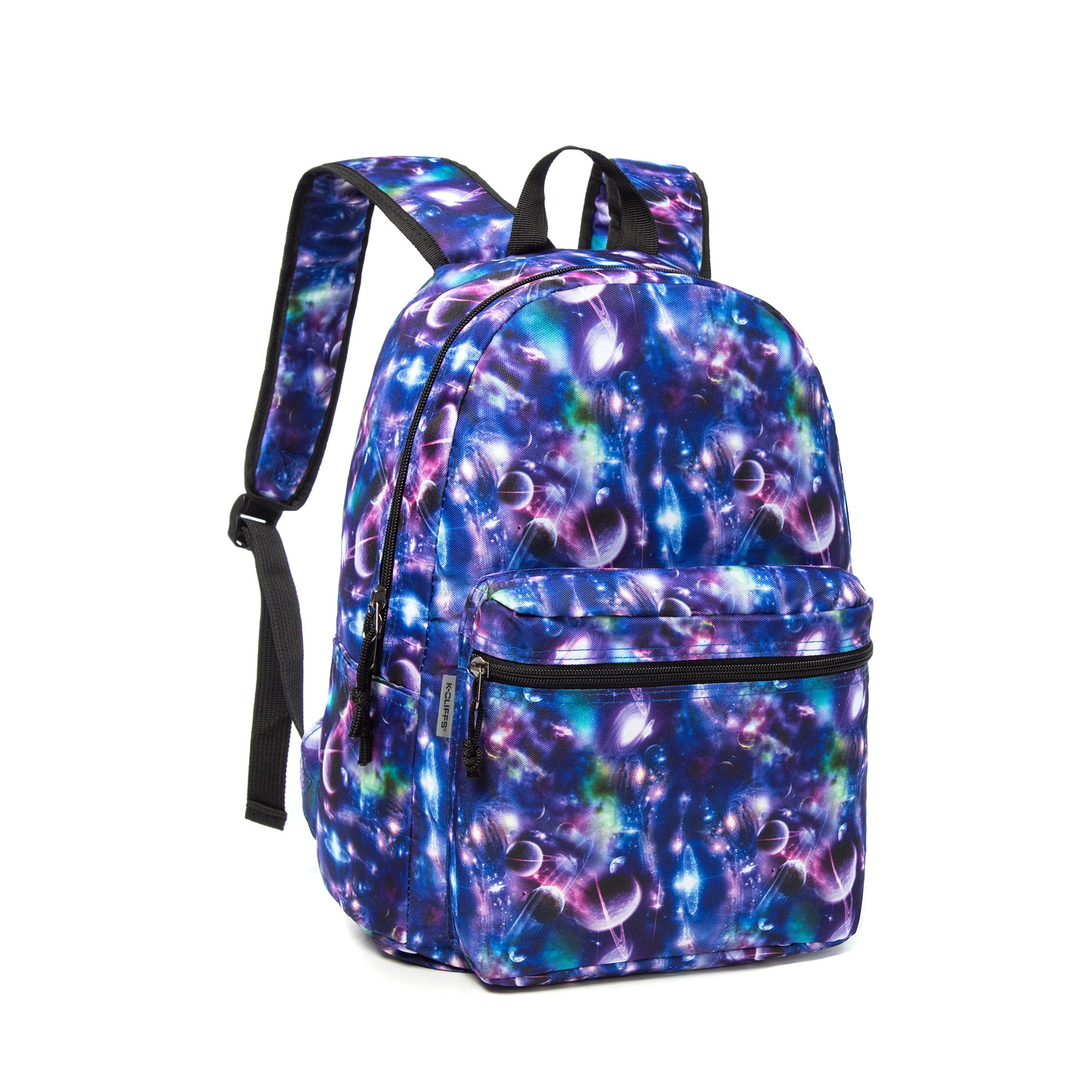 K-Cliffs Unisex  18" Galaxy Printed Backpack Simple Pattern Bookbag Classic Travel Daypack for Laptop and Tablet, 25 Pieces, 100% Polyester