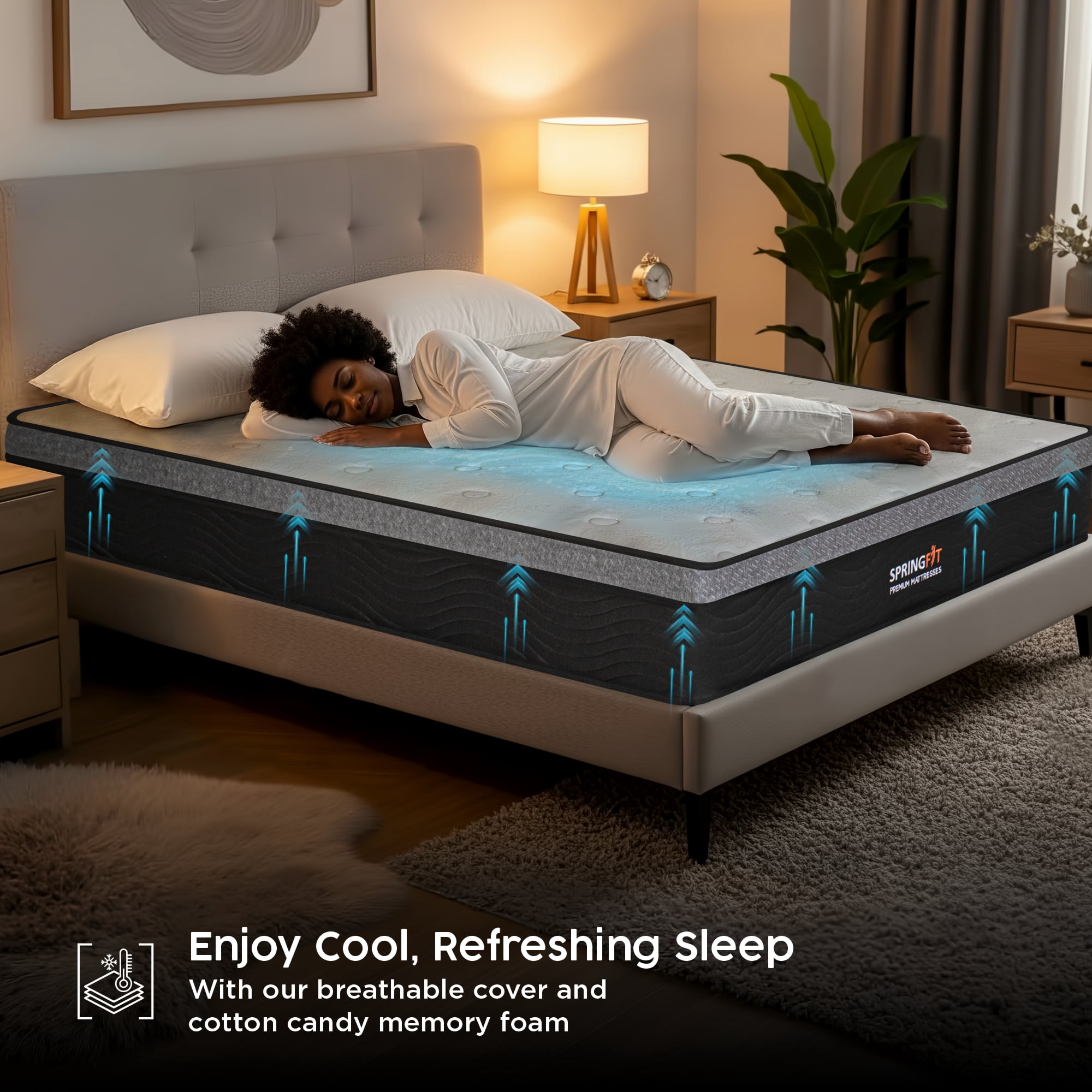 Springfit 10" Hybrid Mattress in a Box, Medium Firm, Pocket Spring, CertiPUR-US®, Twin