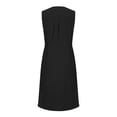 thumbnail image 3 of Tumotour Summer Tank Dress for Womens V Neck Sleeveless Button Down Party Dress Beach Dress With Pockets Knee Length Drawstring Tunic Midi Sundress, 3 of 6