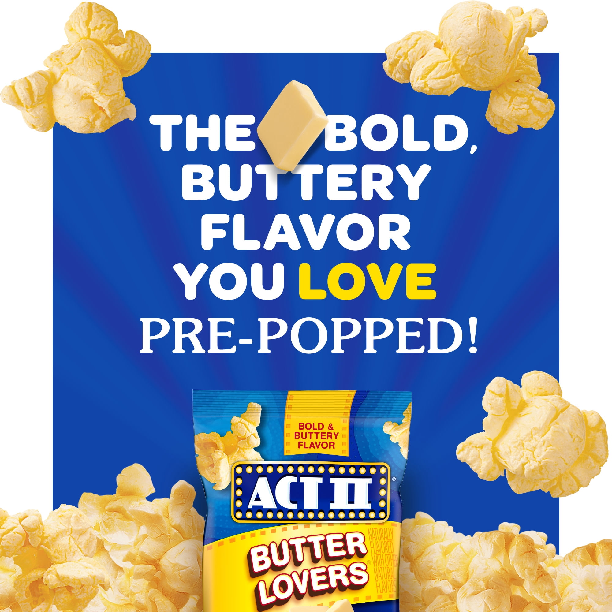 (6 pack) Act II Butter Lovers Popped Popcorn, 1.75 oz. Bags