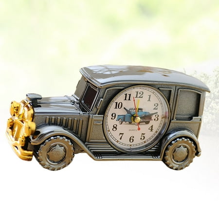SEWCHICS Vintage Car Alarm Clock Multicolor Silent Bedside Clock for Time Display 1Pc