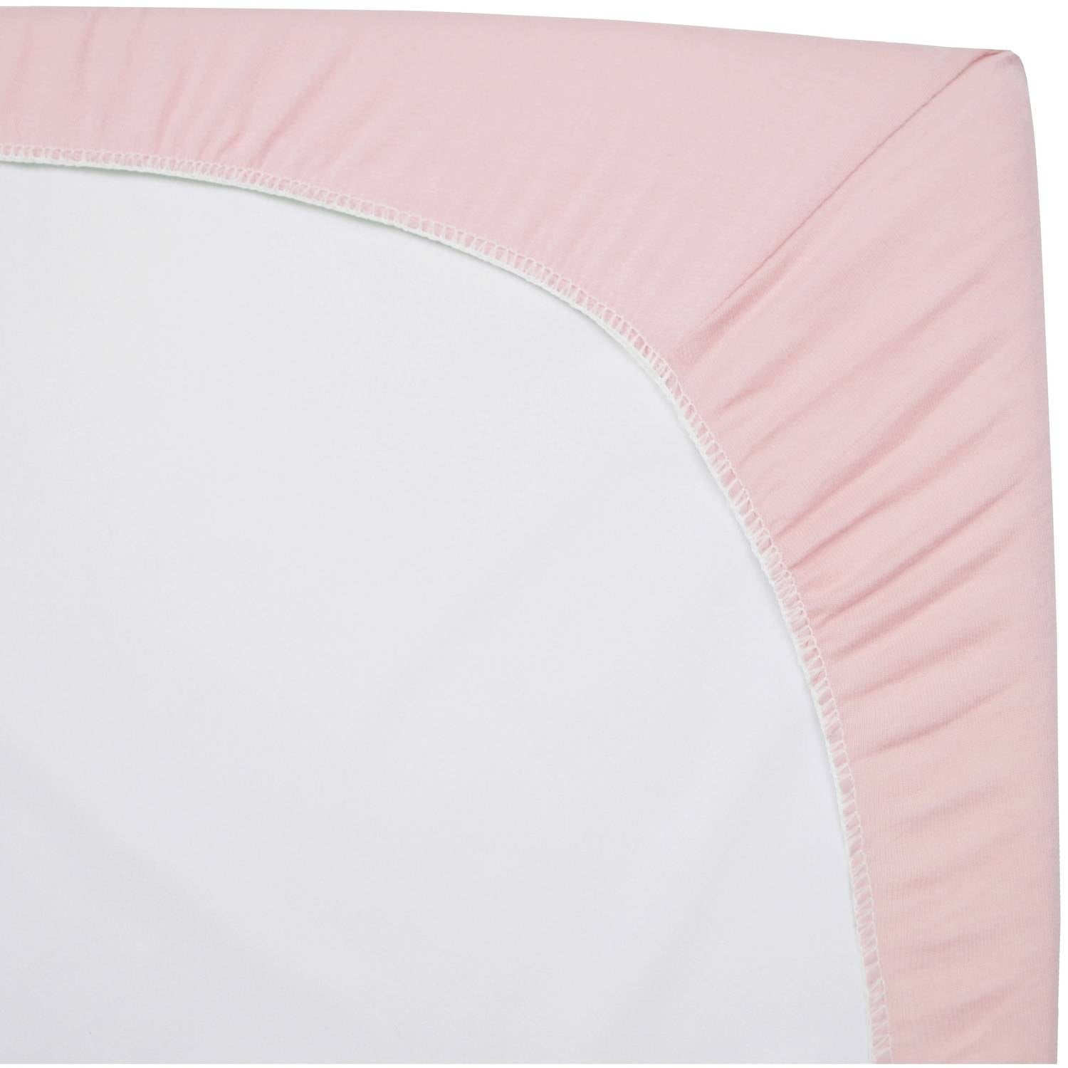 American Baby Company 2 Pack 100% Cotton Knit Fitted 18" x 36" Cradle/Bassinet Sheet - Compatible with Mika Micky Bassinet, Pink, Soft Breathable, for Girls