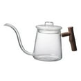 thumbnail image 2 of High Borosilicate Glass Gooseneck Kettle Wooden Handle Fast Heating Stovetop Tea 480ML, 2 of 7