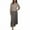 Khaki, variant on Enjoytime Womens Winter Dresses Solid Color Round Neck Pleated Long Dress Long Sleeve Elegant Fashion Fall Dresses Khaki XXL