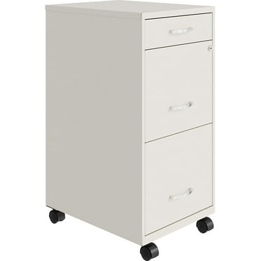 LYS SOHO Box/File/File Mobile White File Cabinet, 3 Drawer, 26.5 x 14.3 x 18 in