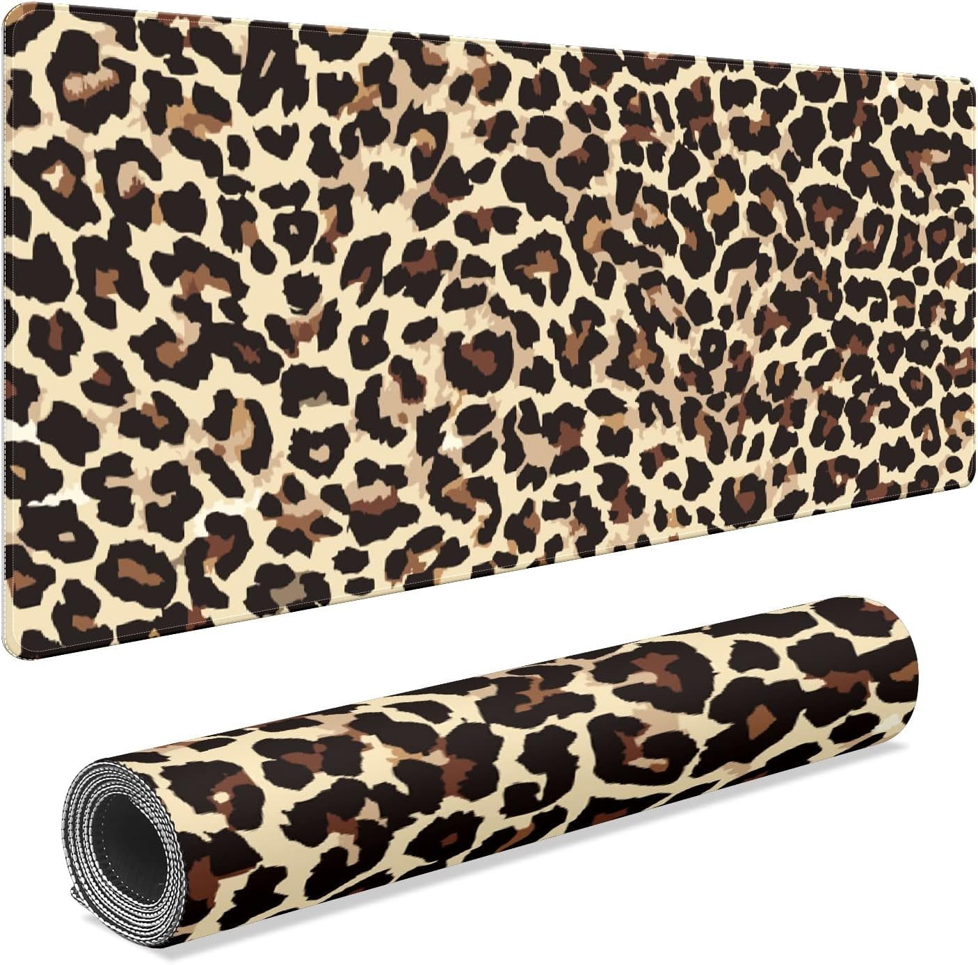 Leopard Print Desk Mat, Desk Accessory, Cute Workspace, Trendy Workspace, Trendy, 35.4x15.7in Large Gaming Mouse Pad, Cute Desk Topper, Pretty Desk Pad