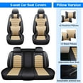 thumbnail image 3 of Car Seat Covers for Subaru Forester Crosstrek Legacy Outback WRX 2000-2025, Waterproof PU Leather Auto Cushion Protector Front Rear Seat Full Set Black+Beige, 3 of 14