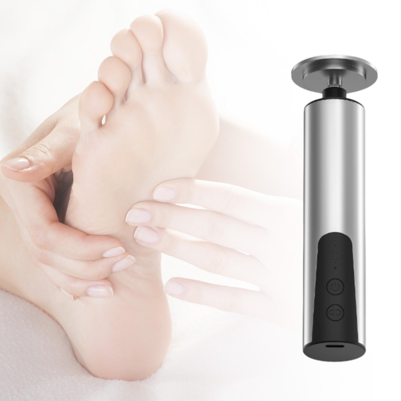 Rushawy Electric Feet Callus Remover Pedicure Feet Care Tool Compact Portable Adjustable argent