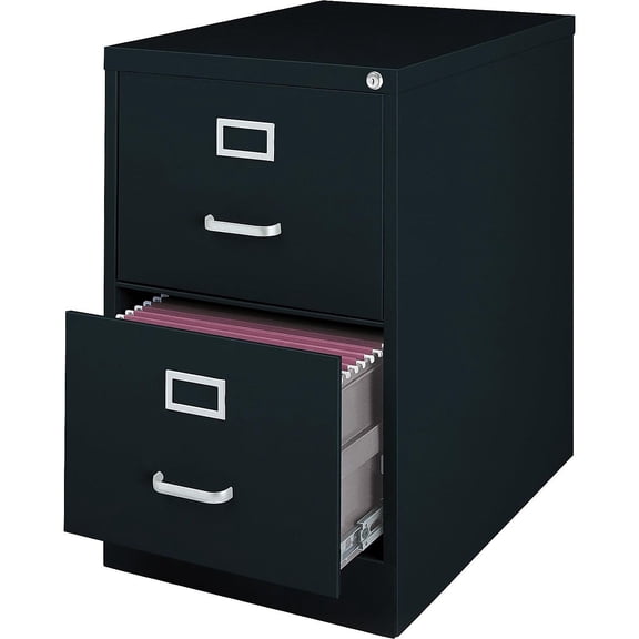 Staples 2 File Drawers Vertical File Cabinet Locking Black Legal 26.5"D (13447D)